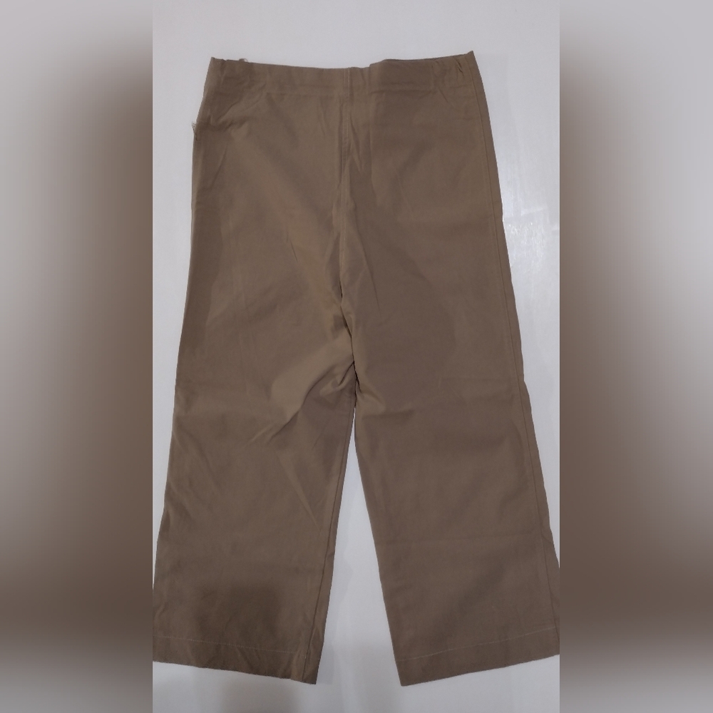 Khaki Wide-Leg Pants